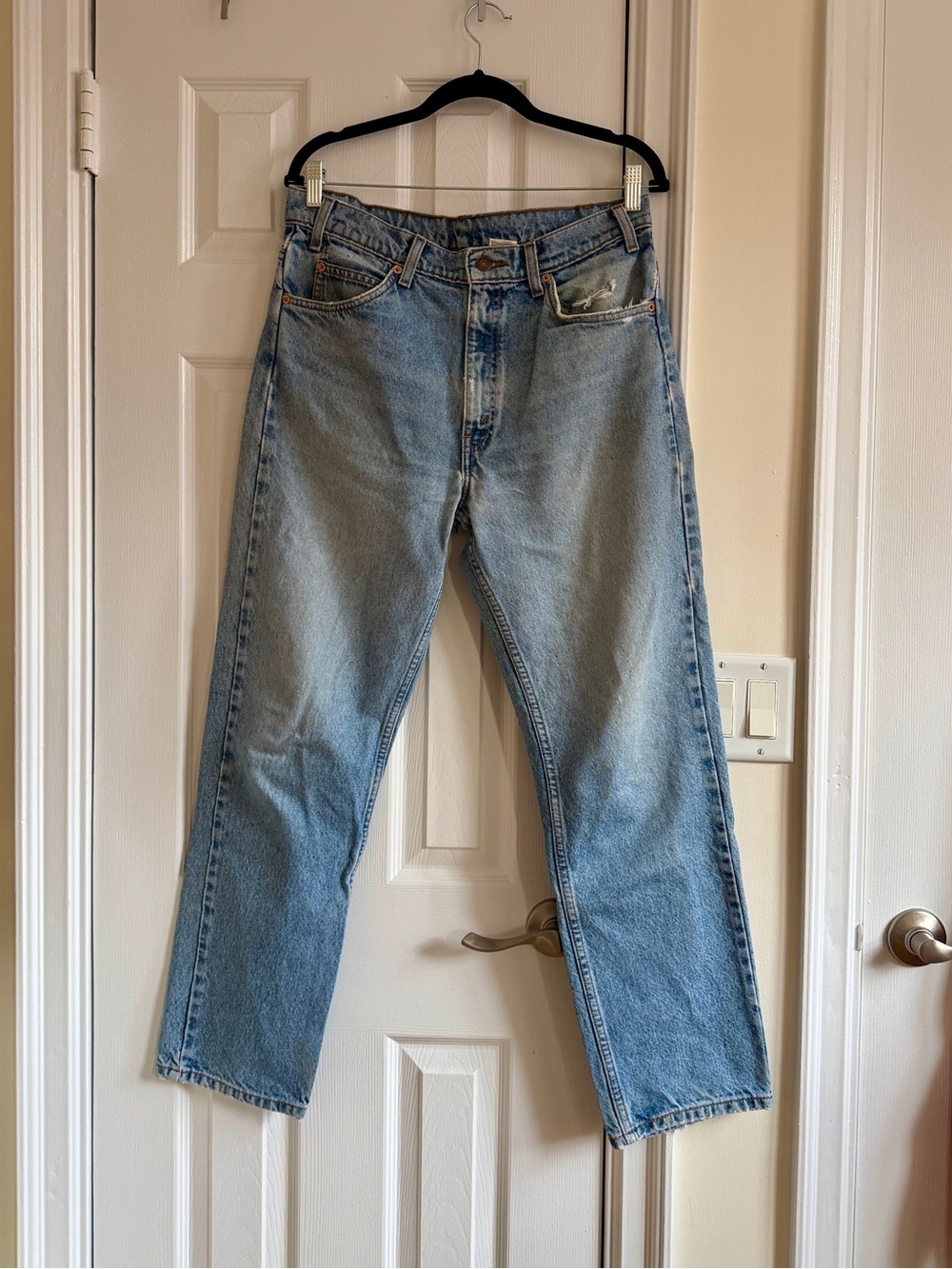 Vintage Levi's Light Denim regular fit straight leg Jeans 505 Orange Tag w34xl30